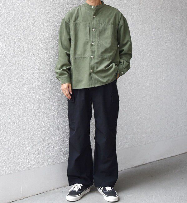 SHIPS any「SHIPS any:〈洗濯機可能〉フェード ピーチスキン バンドカラー シャツ◇」|シャツ・ブラウス|