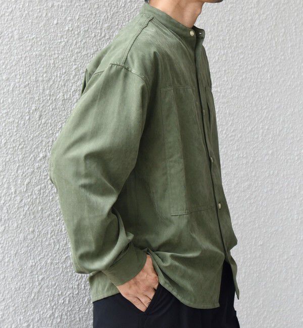 SHIPS any「SHIPS any:〈洗濯機可能〉フェード ピーチスキン バンドカラー シャツ◇」|シャツ・ブラウス|