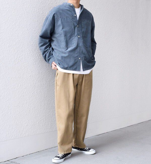 SHIPS any「SHIPS any:〈洗濯機可能〉フェード ピーチスキン バンドカラー シャツ◇」|シャツ・ブラウス|