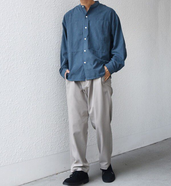 SHIPS any「SHIPS any:〈洗濯機可能〉フェード ピーチスキン バンドカラー シャツ◇」|シャツ・ブラウス|