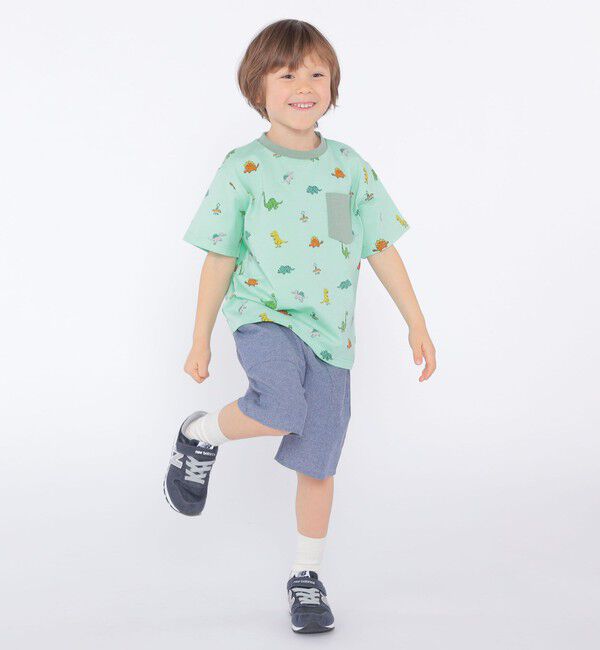 SHIPS KIDS「SHIPS KIDS:100～130cm / 恐竜 テキスタイル 半袖 TEE」|Tシャツ・カットソー|