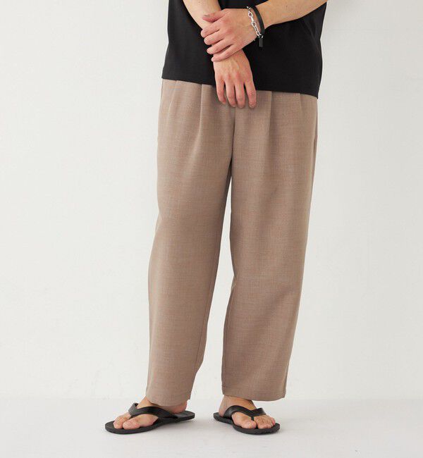 SHIPS Colors 「SHIPS Colors:〈洗濯機可能〉ポリトロ ワイド テーパード パンツ」|その他|ブラウン