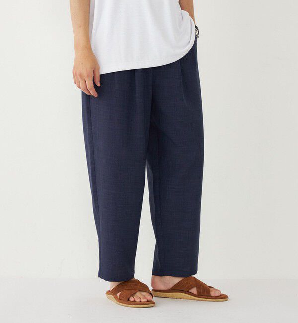 SHIPS Colors 「SHIPS Colors:〈洗濯機可能〉ポリトロ ワイド テーパード パンツ」|その他|ネイビー