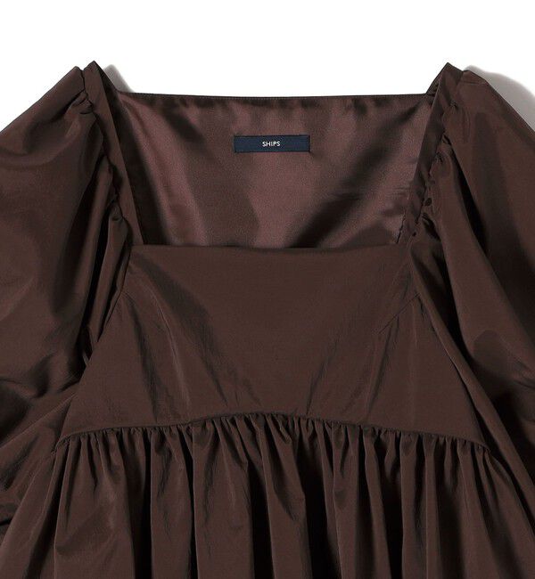 SHIPS for women「〈手洗い可能〉ストレッチ タフタ ウエスト ギャザー ブラウス」|シャツ・ブラウス|