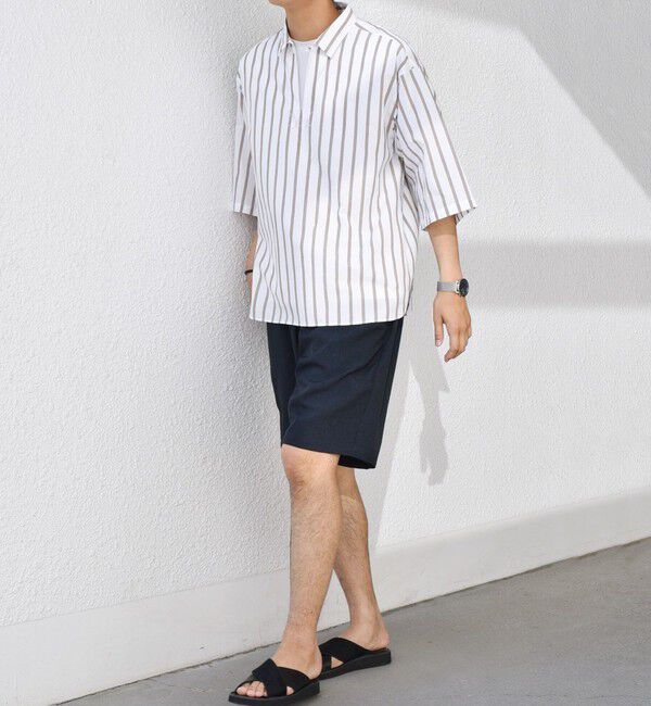 SHIPS any「SHIPS any: ストライプ スモールウェイブ スキッパー プルオーバーシャツ◇」|シャツ・ブラウス|