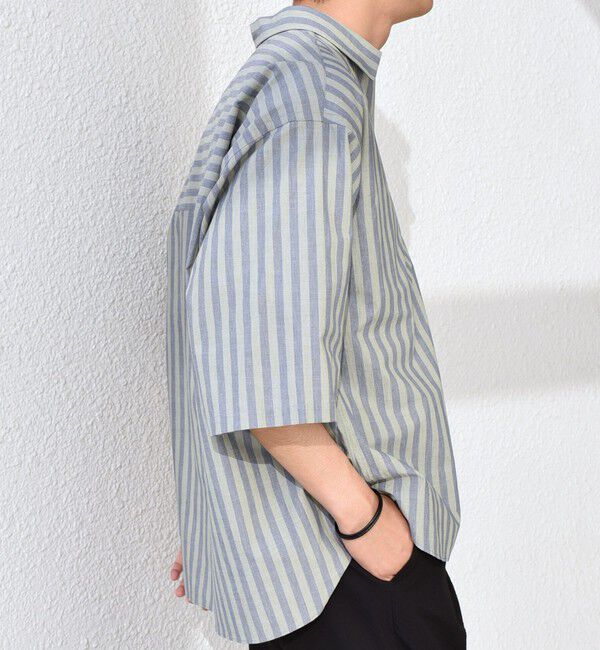 SHIPS any「SHIPS any: ストライプ スモールウェイブ スキッパー プルオーバーシャツ◇」|シャツ・ブラウス|