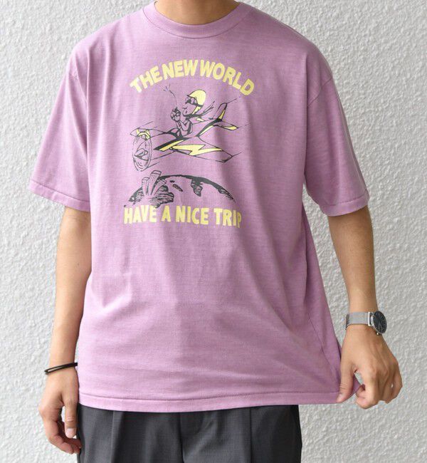 SHIPS any「SCREEN STARS: ガーメントダイ フェード カラー レトロ グラフィック Tシャツ◇」|Tシャツ・カットソー|ピンク