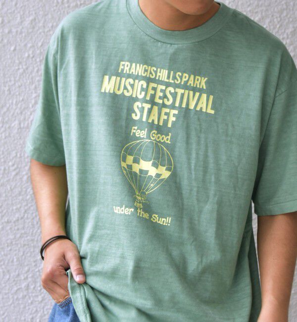 SHIPS any「SCREEN STARS: ガーメントダイ フェード カラー レトロ グラフィック Tシャツ◇」|Tシャツ・カットソー|グリーン