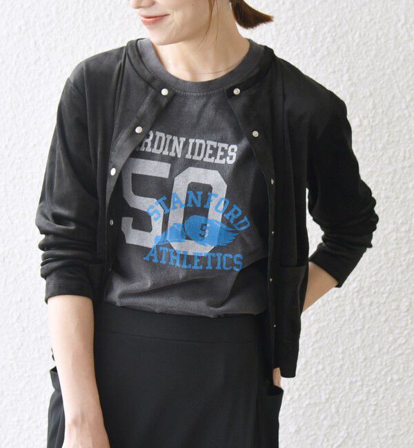 SHIPS any「SHIPS any:〈洗濯機可能〉ポリエステル ベロア コンパクト スナップ カーディガン」|カーディガン|