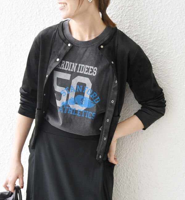 SHIPS any「SHIPS any:〈洗濯機可能〉ポリエステル ベロア コンパクト スナップ カーディガン」|カーディガン|