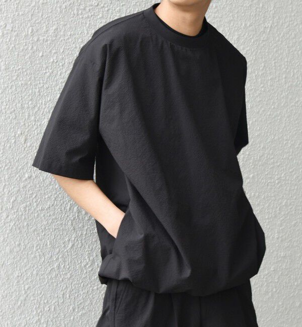 SHIPS any「SHIPS any:〈撥水/軽量/ストレッチ〉SOLOTEX(R) シアサッカー スピンドル Tシャツ(セットアップ対応)25SS◇」|Tシャツ・カットソー|