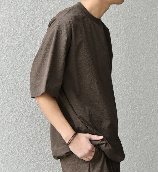 SHIPS any「SHIPS any:〈撥水/軽量/ストレッチ〉SOLOTEX(R) シアサッカー スピンドル Tシャツ(セットアップ対応)25SS◇」|Tシャツ・カットソー|