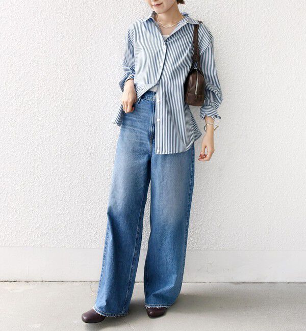 SHIPS for women「【WEB限定】〈手洗い可能〉ストライプ 2WAY リボン シャツ」|シャツ・ブラウス|