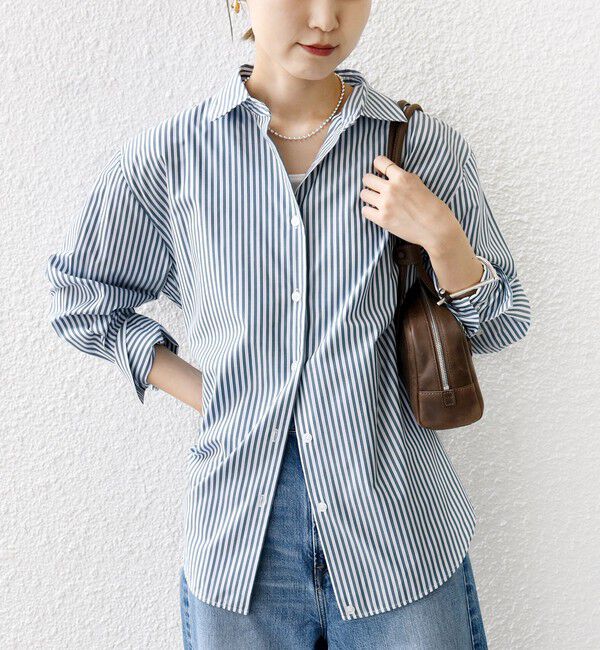 SHIPS for women「【WEB限定】〈手洗い可能〉ストライプ 2WAY リボン シャツ」|シャツ・ブラウス|