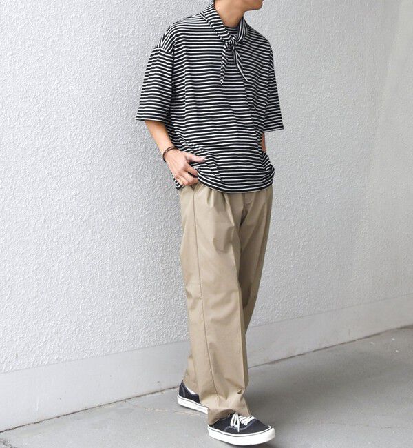 SHIPS any「SHIPS any:〈洗濯機可能〉マリンテイスト ボーダー リラックス Tシャツ(スカーフ付き)◇」|Tシャツ・カットソー|