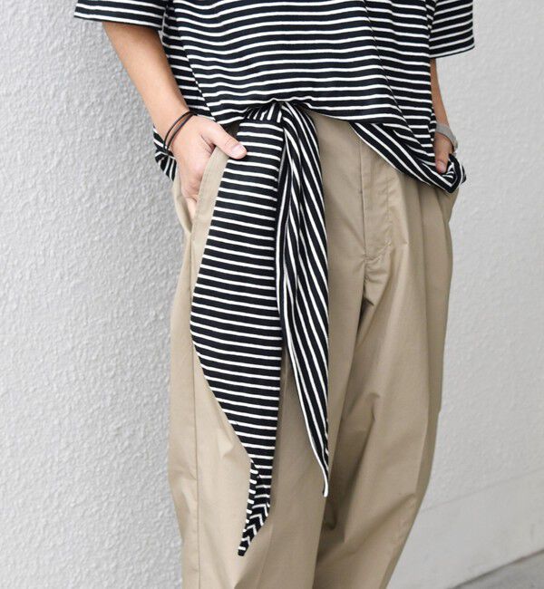 SHIPS any「SHIPS any:〈洗濯機可能〉マリンテイスト ボーダー リラックス Tシャツ(スカーフ付き)◇」|Tシャツ・カットソー|