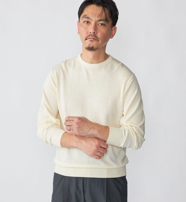 SHIPS「SHIPS: 14ゲージ アムンゼン クルーネック ロングスリーブ ニット」|ニット・セーター|ホワイト