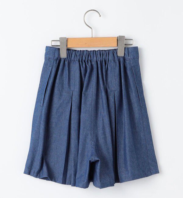 SHIPS KIDS「SHIPS KIDS:140～150cm /ラメ デニム プリーツ キュロット」|キュロット|
