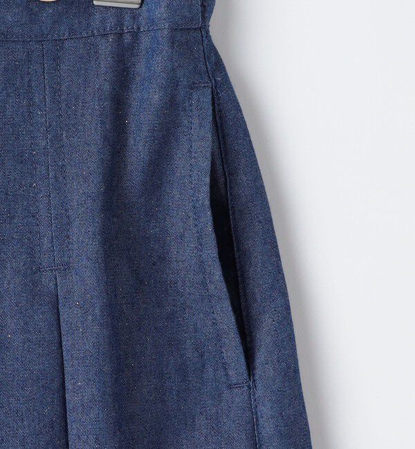 SHIPS KIDS「SHIPS KIDS:140～150cm /ラメ デニム プリーツ キュロット」|キュロット|