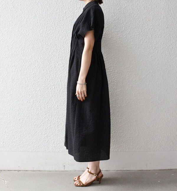 SHIPS any「《予約》SHIPS any:〈手洗い可能〉サッカー フレンチ スリーブ シャツ ワンピース」|ワンピース|