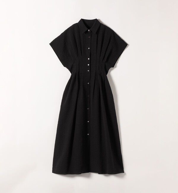 SHIPS any「《予約》SHIPS any:〈手洗い可能〉サッカー フレンチ スリーブ シャツ ワンピース」|ワンピース|