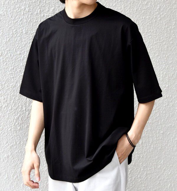 SHIPS any「SHIPS any:〈遮熱〉SOLAMENT(R) セミ モックネック リラックス Tシャツ◆」|Tシャツ・カットソー|