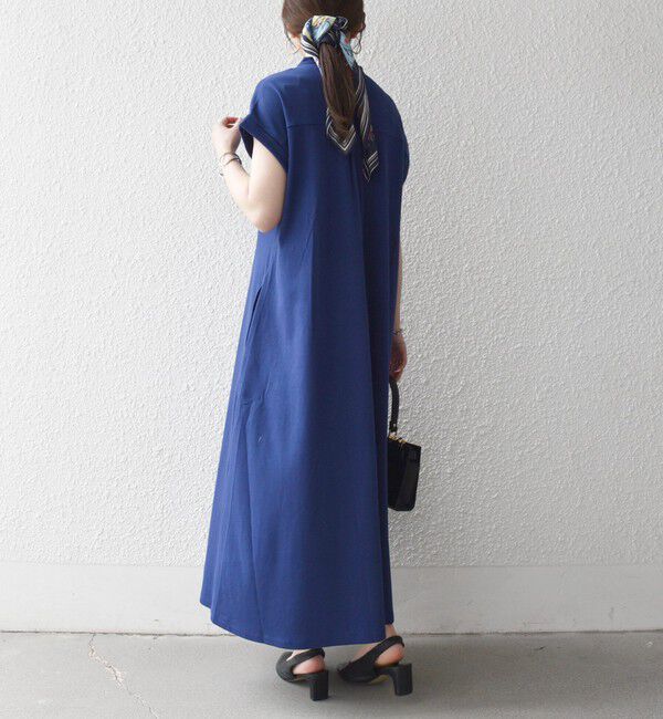 SHIPS any「《予約》SHIPS any:〈接触冷感/汗染み防止加工/洗濯機可能〉スキッパー Aライン ワンピース」|ワンピース|