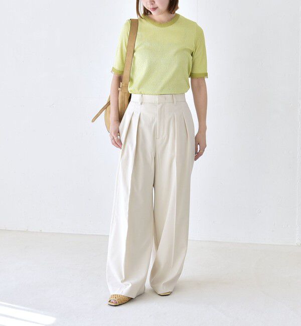 quaranciel「《予約》quaranciel:〈洗濯機可能〉CALCULO(R)使用 イージー タック ワイド パンツ」|その他|