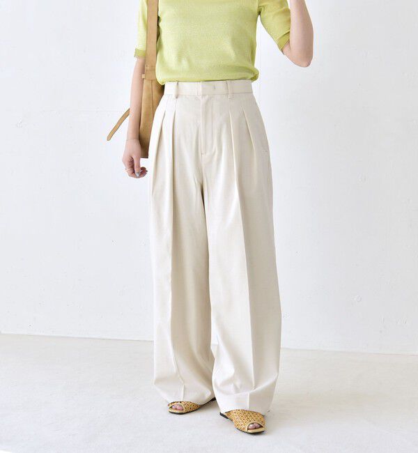 quaranciel「《予約》quaranciel:〈洗濯機可能〉CALCULO(R)使用 イージー タック ワイド パンツ」|その他|