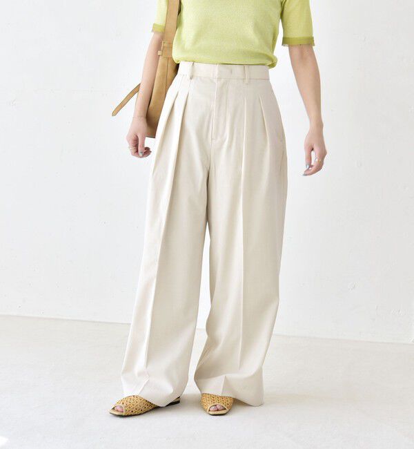 quaranciel「《予約》quaranciel:〈洗濯機可能〉CALCULO(R)使用 イージー タック ワイド パンツ」|その他|