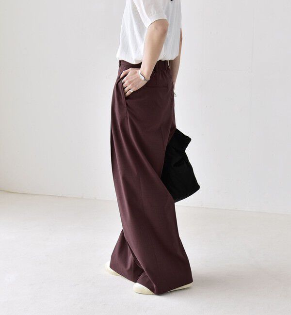 quaranciel「《予約》quaranciel:〈洗濯機可能〉CALCULO(R)使用 イージー タック ワイド パンツ」|その他|