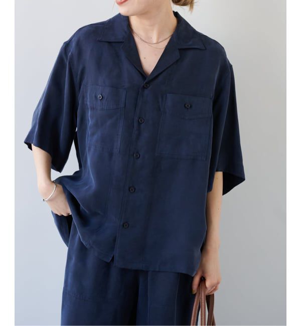 OUTDOOR PRODUCTS Usual Things「≪予約≫キュプラオープンカラーハーフスリーブポケットシャツ セットアップ対応」|シャツ・ブラウス|