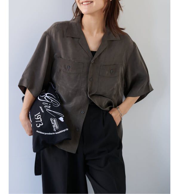 OUTDOOR PRODUCTS Usual Things「≪予約≫キュプラオープンカラーハーフスリーブポケットシャツ セットアップ対応」|シャツ・ブラウス|