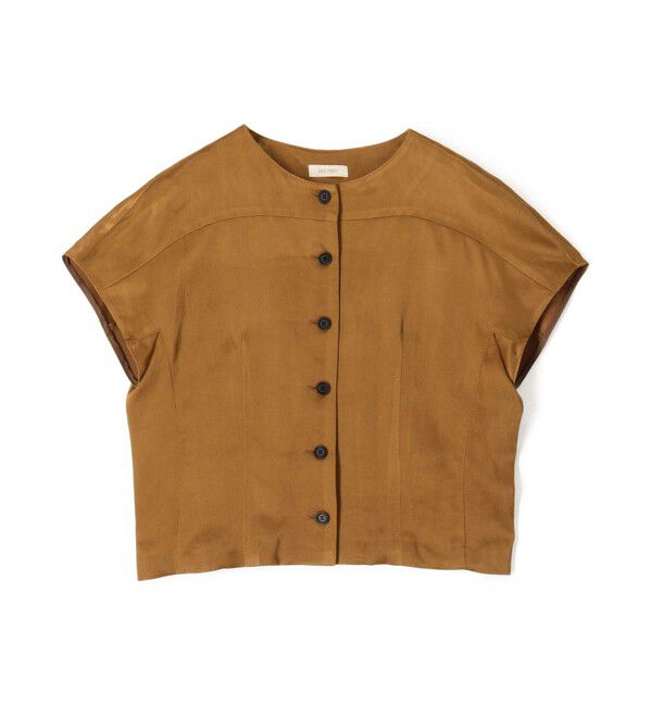 DES PRES「【WEB先行予約】 ソフトサテン フロントオープントップス」|シャツ・ブラウス|45 キャメル