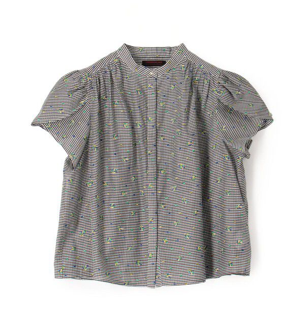 TOMORROWLAND collection「ギンガムエンブロイダリー ペタルスリーブブラウス」|シャツ・ブラウス|12 ブラック系