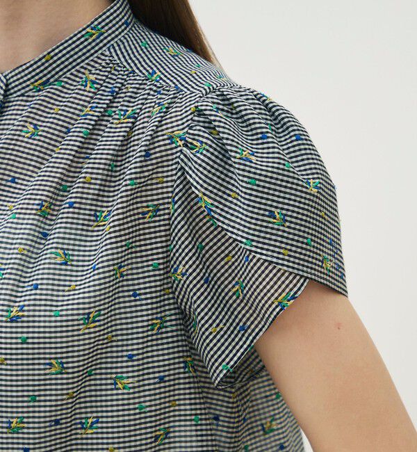 TOMORROWLAND collection「ギンガムエンブロイダリー ペタルスリーブブラウス」|シャツ・ブラウス|