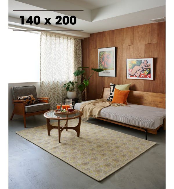 journal standard Furniture「《予約》BLOOMPAISLEY RUG 140X200　ブルームペイズリー ラグ」|その他|イエロー