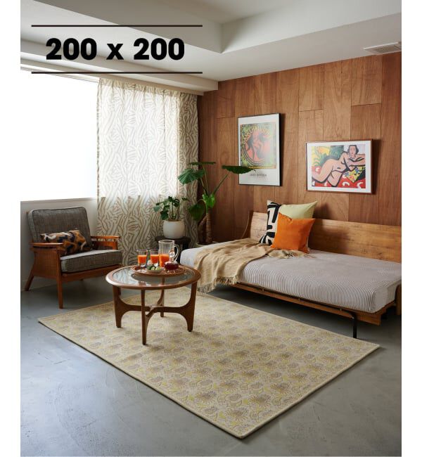 journal standard Furniture「《予約》BLOOMPAISLEY RUG 200X200　ブルームペイズリー ラグ」|その他|イエロー