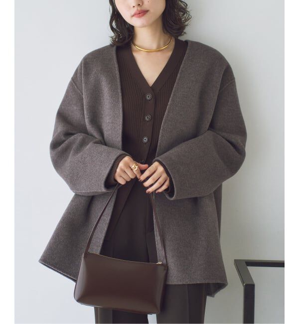 Plage「HAMILTON Cardigan コート」|ノーカラーコート|