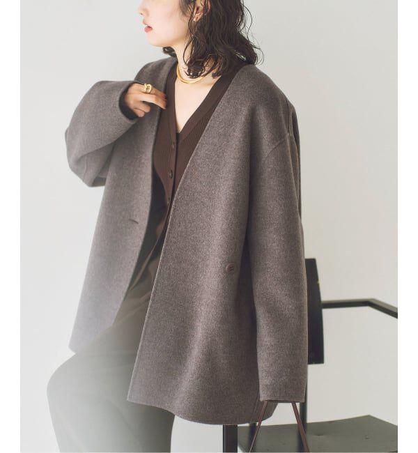 Plage「HAMILTON Cardigan コート」|ノーカラーコート|