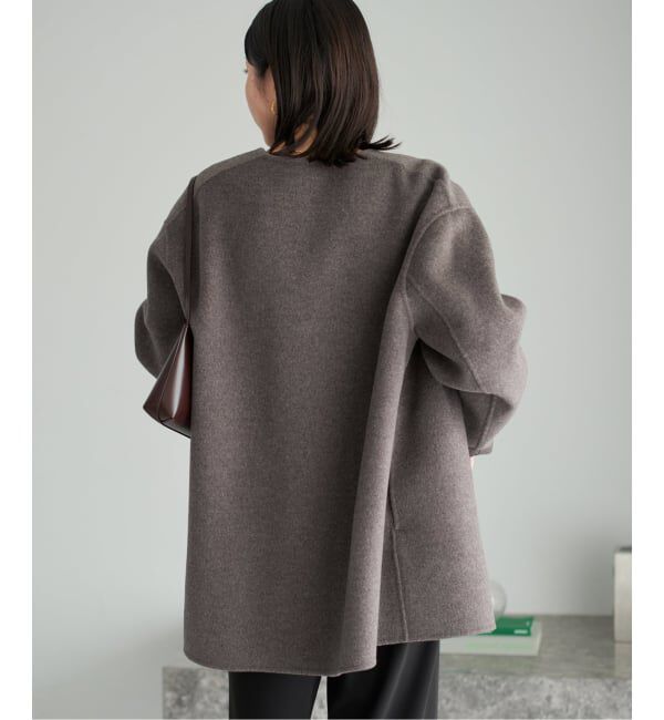 Plage「HAMILTON Cardigan コート」|ノーカラーコート|