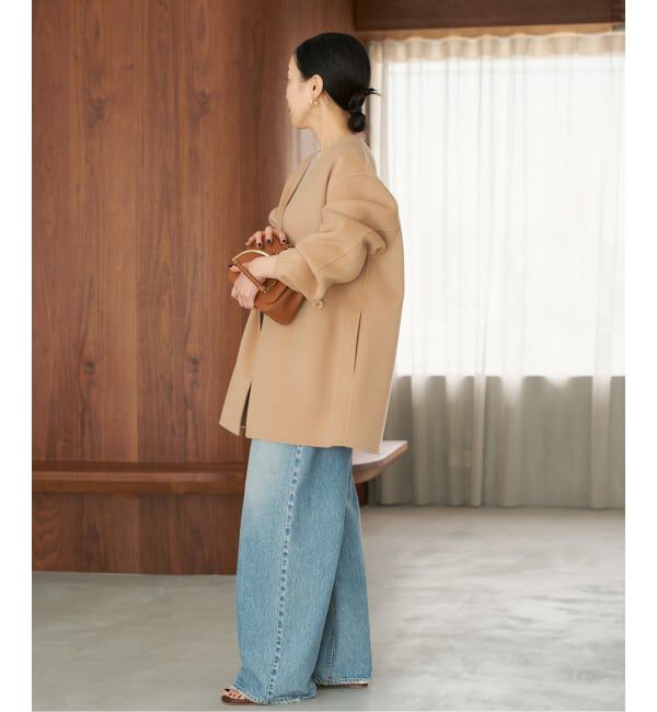 Plage「HAMILTON Cardigan コート」|ノーカラーコート|