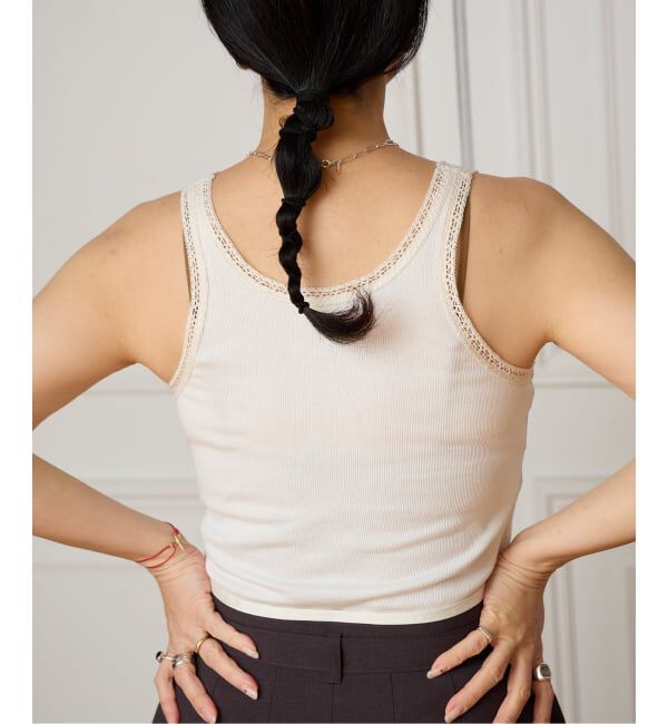 IENA LA BOUCLE「《予約》IENA LA BOUCLE テレコレースコンビタンクトップ」|タンクトップ|