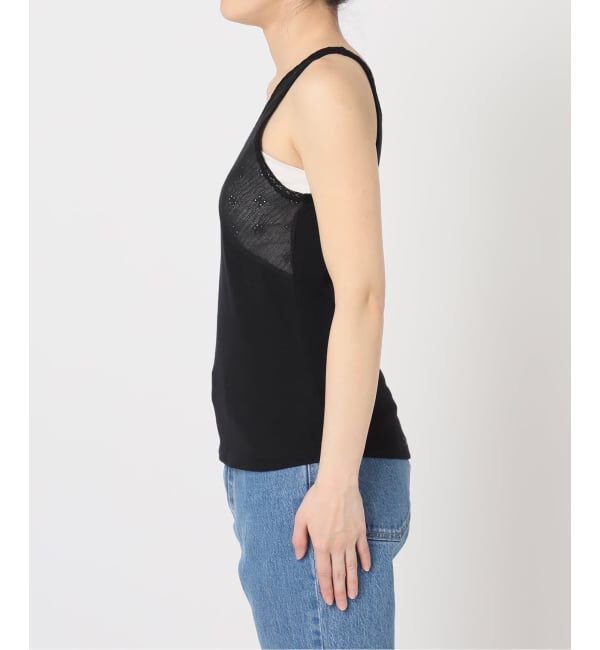 IENA LA BOUCLE「《予約》IENA LA BOUCLE テレコレースコンビタンクトップ」|タンクトップ|