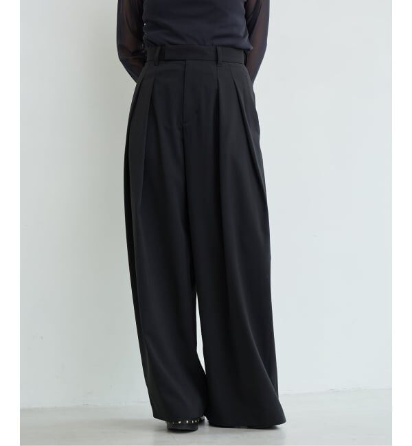 IENA LA BOUCLE「《予約》IENA LA BOUCLE ウーステッドライクシャンブレータックスラックス」|スラックス|