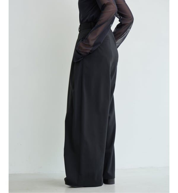 IENA LA BOUCLE「《予約》IENA LA BOUCLE ウーステッドライクシャンブレータックスラックス」|スラックス|