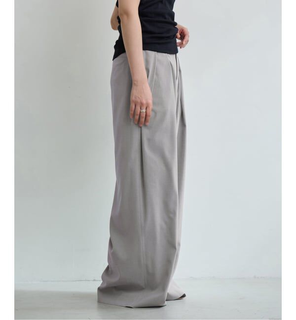 IENA LA BOUCLE「《予約》IENA LA BOUCLE ウーステッドライクシャンブレータックスラックス」|スラックス|