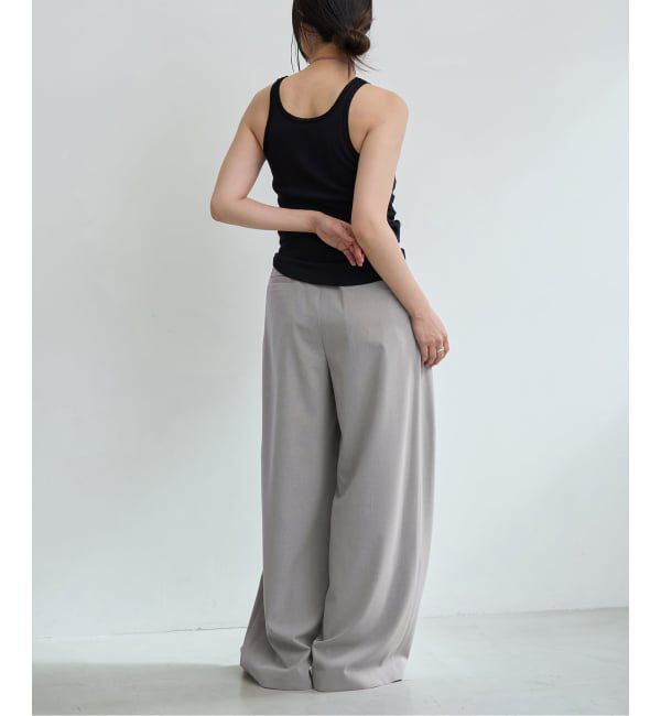 IENA LA BOUCLE「《予約》IENA LA BOUCLE ウーステッドライクシャンブレータックスラックス」|スラックス|