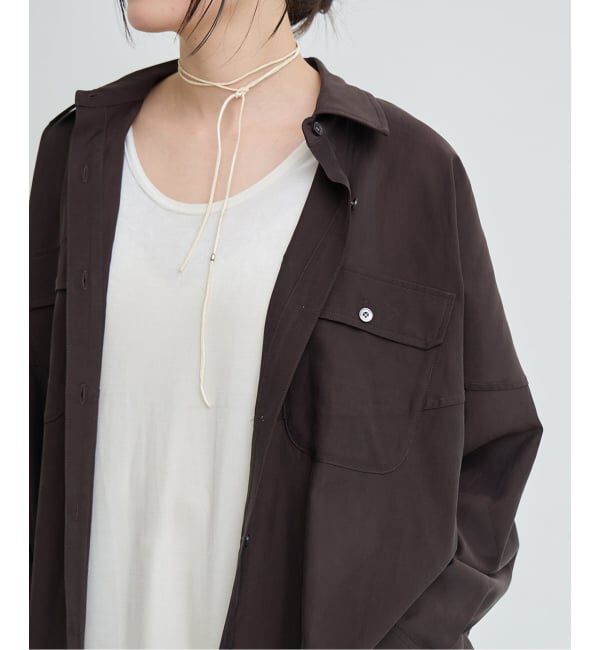 IENA LA BOUCLE「《予約》IENA LA BOUCLE フィブリルシアーシャツ」|シャツ・ブラウス|ブラウン