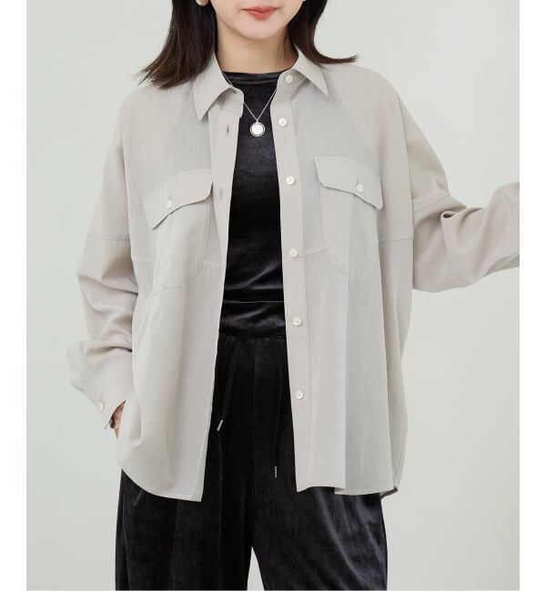 IENA LA BOUCLE「《予約》IENA LA BOUCLE フィブリルシアーシャツ」|シャツ・ブラウス|ベージュ